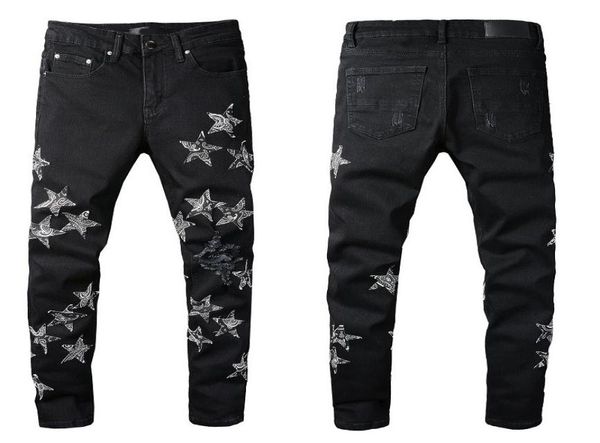 mens jeans fashion pentagram patch black jeans slim pants casual trousers big size 29408848881, Blue
mens jeans fashion pentagram patch black jeans slim pants casual trousers big size 29408848881, Blue