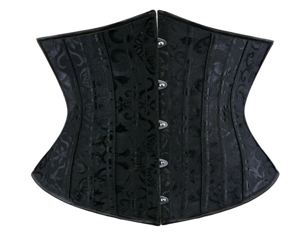 black brocade steel boned laceup underbust corset body slimming shaper waist trainer bustiers 4131160, Black;white
black brocade steel boned laceup underbust corset body slimming shaper waist trainer bustiers 4131160, Black;white
