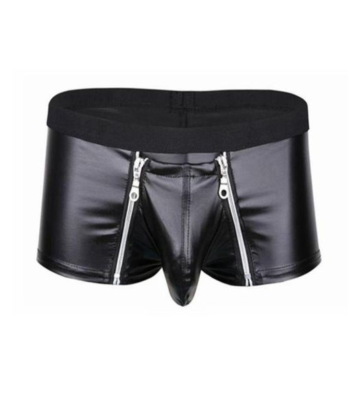 underpants mens lingerie faux leather underwear bulge pouch with double zipper closure boxer briefs low rise male panties9164717, Black;white
underpants mens lingerie faux leather underwear bulge pouch with double zipper closure boxer briefs low rise male panties9164717, Black;white