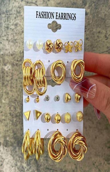 new fashion women dangle earring set vintage geometric gold metal earrings punk pearl hoop drop bohemian crystal stud earrings jew7085118, Silver
new fashion women dangle earring set vintage geometric gold metal earrings punk pearl hoop drop bohemian crystal stud earrings jew7085118, Silver