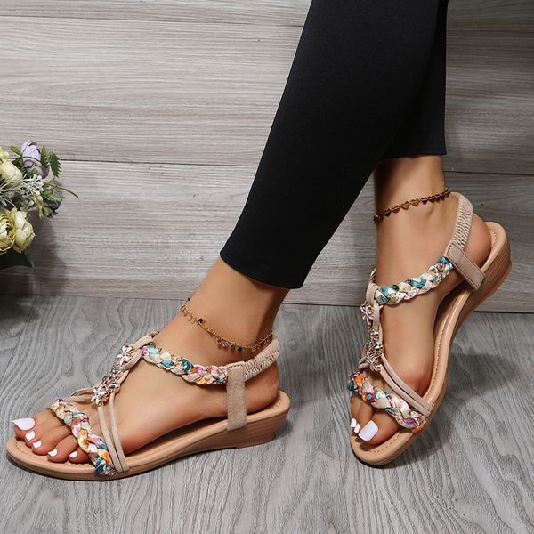 sandals women wedges bohemian sandals summer in open toe beach shoes with low heels sandal lady casual sandalias mujer verano 230714, Black
sandals women wedges bohemian sandals summer in open toe beach shoes with low heels sandal lady casual sandalias mujer verano 230714, Black