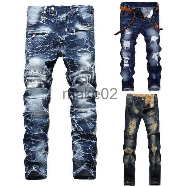 men's jeans men casual ripped jeans washed straight slim pleated motorcycle biker jeans pants male denim trousers plus size 42 x0714, Blue
men's jeans men casual ripped jeans washed straight slim pleated motorcycle biker jeans pants male denim trousers plus size 42 x0714, Blue