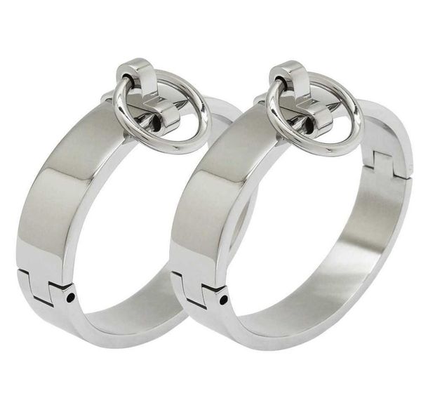 polished stainless steel lockable slave wrist and ankle cuffs bondage restraints bracelet with removable o ring q07175429322, Black
polished stainless steel lockable slave wrist and ankle cuffs bondage restraints bracelet with removable o ring q07175429322, Black