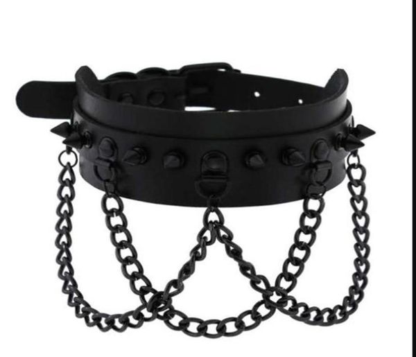 spike choker collar necklace metal chain fashion black leather chokers harajuku jewelry4443084, Silver
spike choker collar necklace metal chain fashion black leather chokers harajuku jewelry4443084, Silver