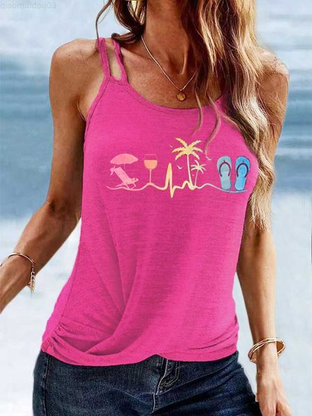women's t-shirt women vest tank coconut tree hollow out twist camisole fashion print streetwear harajuku casual sleeveless summer t-sh, White
women's t-shirt women vest tank coconut tree hollow out twist camisole fashion print streetwear harajuku casual sleeveless summer t-sh, White