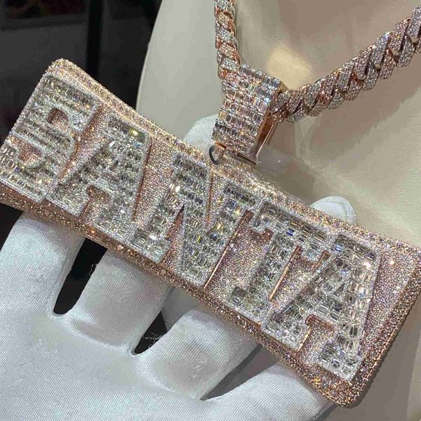 hip hop chain custom unique full iced out emerald cut baguette letter pendant necklace, Silver
hip hop chain custom unique full iced out emerald cut baguette letter pendant necklace, Silver
