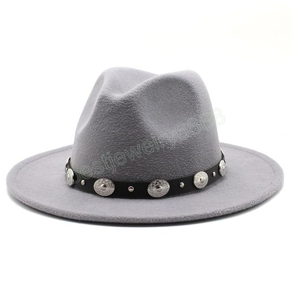 trendy men women wool felt jazz fedora hats panama trilby party formal hat in black white and yellow with belt decor, Blue;gray
trendy men women wool felt jazz fedora hats panama trilby party formal hat in black white and yellow with belt decor, Blue;gray