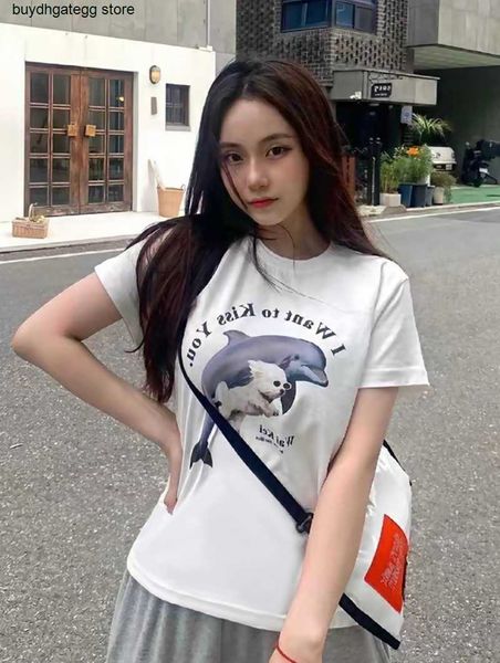 ladies t-shirts fashion brand waikei korean short sleeve dolphin dog summer new round neck cotton loose couple, White
ladies t-shirts fashion brand waikei korean short sleeve dolphin dog summer new round neck cotton loose couple, White
