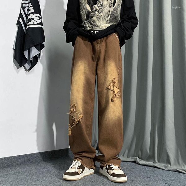 men's jeans 2023 spring autumn vintage brown casual solid color straight denim trousers loose wide leg pants men plus size c157, Blue
men's jeans 2023 spring autumn vintage brown casual solid color straight denim trousers loose wide leg pants men plus size c157, Blue