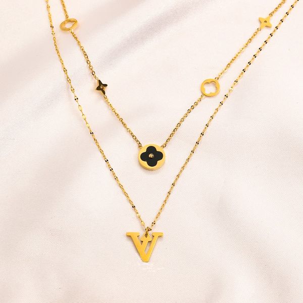 18k gold plated luxury brand designer pendants necklaces stainless steel letter choker pendant necklace beads chain jewelry accessories gift, Silver
18k gold plated luxury brand designer pendants necklaces stainless steel letter choker pendant necklace beads chain jewelry accessories gift, Silver