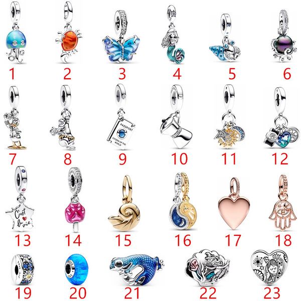 925 sterling silver charm summer new jellyfish mermaid blue butterfly snail pendant is suitable for primitive pandora's jewelry fashion, Bronze;silver
925 sterling silver charm summer new jellyfish mermaid blue butterfly snail pendant is suitable for primitive pandora's jewelry fashion, Bronze;silver