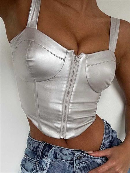 women's t-shirt wholesale summer outfits y2k streetwear soild crop tank t shirts zipper backless irregular tank silver streetwear tees, White
women's t-shirt wholesale summer outfits y2k streetwear soild crop tank t shirts zipper backless irregular tank silver streetwear tees, White