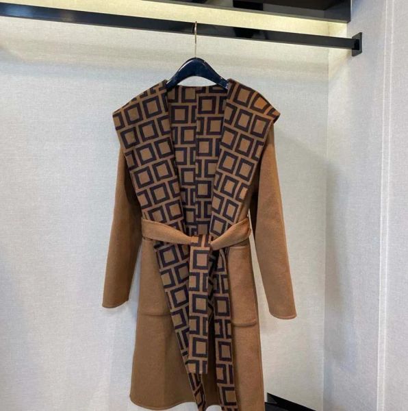 

Womens jackets trench coat designer windbreaker fashion hooded cloak letters with belt slim lady outfit jacket Woolen coats old flower patte