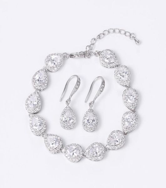earrings necklace weimanjingdian teardrop cubic zirconia cz crystal wedding bracelet and earring bridal jewelry set bridesmaid g3266811, Silver
earrings necklace weimanjingdian teardrop cubic zirconia cz crystal wedding bracelet and earring bridal jewelry set bridesmaid g3266811, Silver