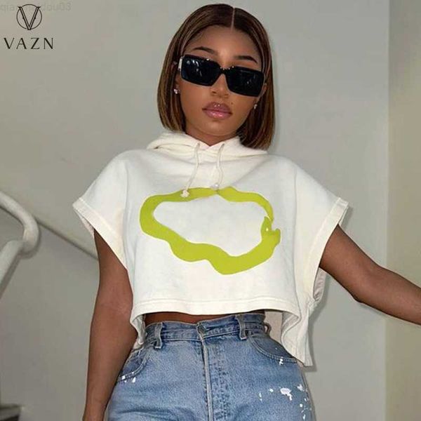 women's t-shirt vazn 2023 fashion new printed street hip hop style lady t shirt women new short sleeve hooded neck casual t shirt l2307, White
women's t-shirt vazn 2023 fashion new printed street hip hop style lady t shirt women new short sleeve hooded neck casual t shirt l2307, White