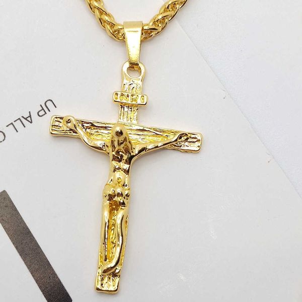 real 10k yellow solid fine gold gf jesus cross crucifix charm big pendant 31x47mm 60 flower basket chain keel chain-60cm necklace hkd230714, Silver
real 10k yellow solid fine gold gf jesus cross crucifix charm big pendant 31x47mm 60 flower basket chain keel chain-60cm necklace hkd230714, Silver