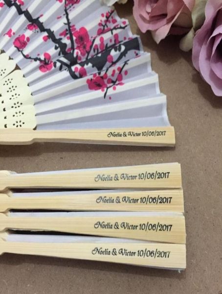 50pcslot personalized wedding date names plum flower design elegant wedding silk hand fan with organza gift bag9288873, White
50pcslot personalized wedding date names plum flower design elegant wedding silk hand fan with organza gift bag9288873, White