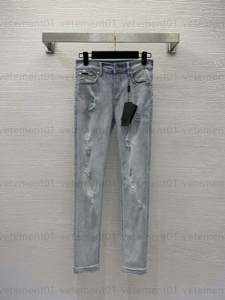 summer denim pant woman designer jeans fashion hole pocket logo hardware accessories decorated with high elastic thin nine-minute jeanses sw, Blue
summer denim pant woman designer jeans fashion hole pocket logo hardware accessories decorated with high elastic thin nine-minute jeanses sw, Blue