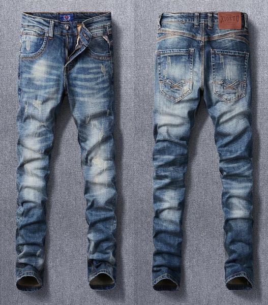 men039s jeans italian style fashion men retro dark blue elastic slim fit ripped vintage designer casual cotton denim pants3654852
men039s jeans italian style fashion men retro dark blue elastic slim fit ripped vintage designer casual cotton denim pants3654852