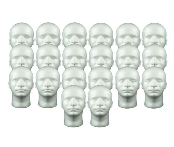 20x male styrofoam mannequin head display model manikin head for wig glasses1020248, White
20x male styrofoam mannequin head display model manikin head for wig glasses1020248, White