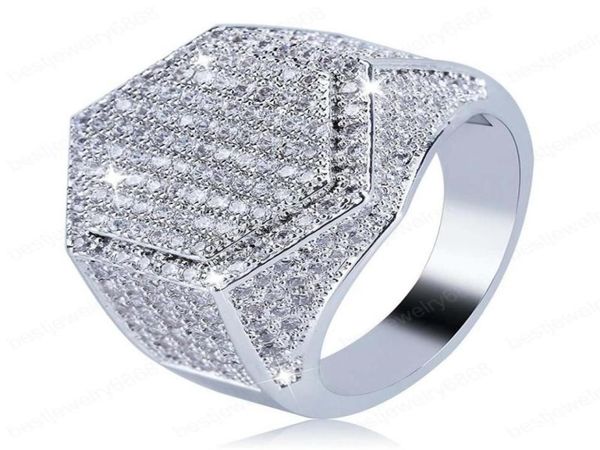 hexagon ring for men trendy hiphop jewelry 18k gold plated bling ice out cz hip hop rings1102773, Silver 
hexagon ring for men trendy hiphop jewelry 18k gold plated bling ice out cz hip hop rings1102773, Silver