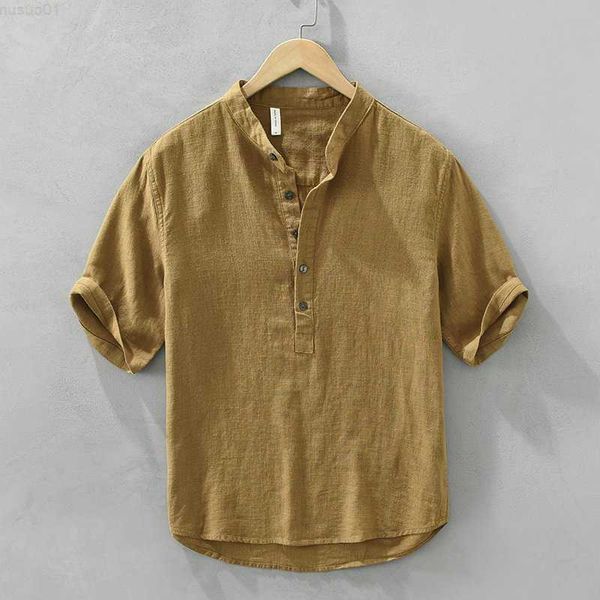 men's casual shirts vintage stand collar cotton linen shirt men's classic solid color buttoned short sleeve pullover shirts summe, White;black
men's casual shirts vintage stand collar cotton linen shirt men's classic solid color buttoned short sleeve pullover shirts summe, White;black