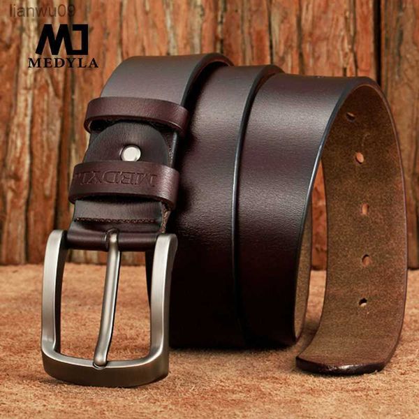 medyla men' belt genuine leather luxury strap classic vintage alloy pin buckle male belt jeans belt for men sm03 l230704, Black;brown
medyla men' belt genuine leather luxury strap classic vintage alloy pin buckle male belt jeans belt for men sm03 l230704, Black;brown