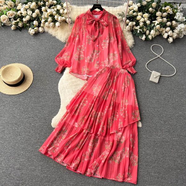 women s suits blazers korejepo french floral dress set women summer lantern long sleeved loose fitting shirt elastic waist mid length pleate, White;black
women s suits blazers korejepo french floral dress set women summer lantern long sleeved loose fitting shirt elastic waist mid length pleate, White;black