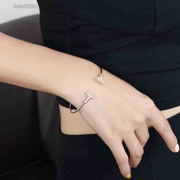 european and american fashion creative inlaid opening t bracelet t home classic small fresh personalized design11111, Black
european and american fashion creative inlaid opening t bracelet t home classic small fresh personalized design11111, Black