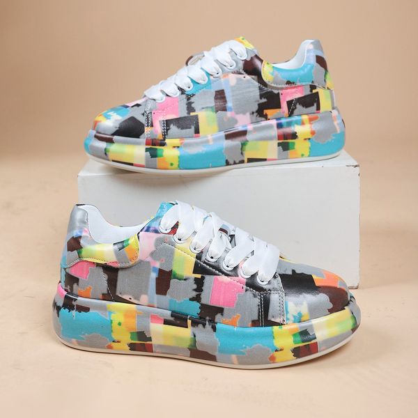 women's casual sneakers fashion new painted graffiti lace up sports shoes for men flat pu leather ladies running shoes 35-43, Black
women's casual sneakers fashion new painted graffiti lace up sports shoes for men flat pu leather ladies running shoes 35-43, Black