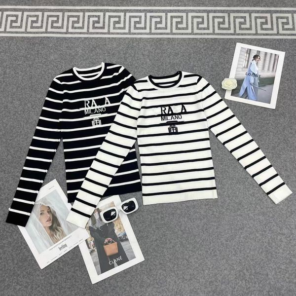 women's sweater women's knitwear 2023 fashion design striped embroidery knitted sweater o neck elegant fashion women's pullov, White;black
women's sweater women's knitwear 2023 fashion design striped embroidery knitted sweater o neck elegant fashion women's pullov, White;black