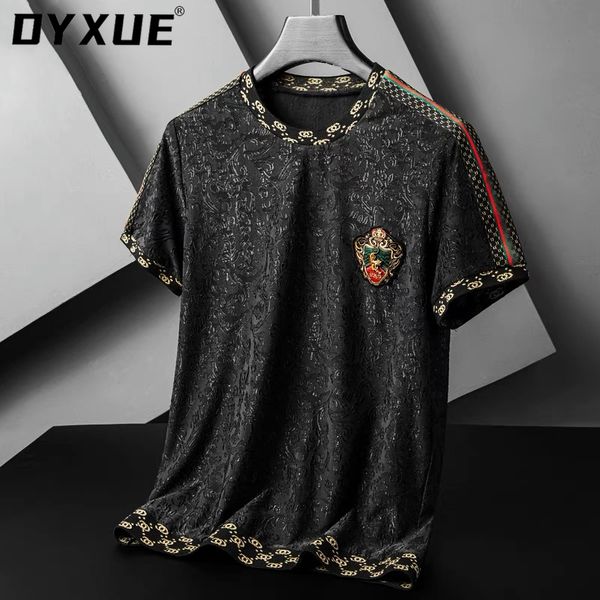 men's polos dyxue brand european luxury jacquard short sleeve t shirt summer large embroidery badge dark grain fashion 230714, White;black
men's polos dyxue brand european luxury jacquard short sleeve t shirt summer large embroidery badge dark grain fashion 230714, White;black