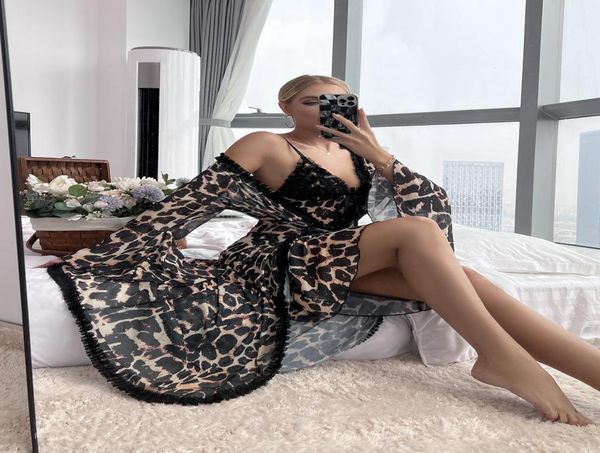 women039s sleepwear women leopard print nightgown long sleeves v neck nightwear wraparound open front waist strap casual dress 2352233, Black;red
women039s sleepwear women leopard print nightgown long sleeves v neck nightwear wraparound open front waist strap casual dress 2352233, Black;red