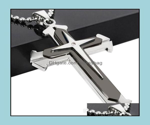 european and american jewelry mens necklace threelayer cross pendant separate fork black blue drop delivery 2021 necklaces pendan6831802, Silver
european and american jewelry mens necklace threelayer cross pendant separate fork black blue drop delivery 2021 necklaces pendan6831802, Silver