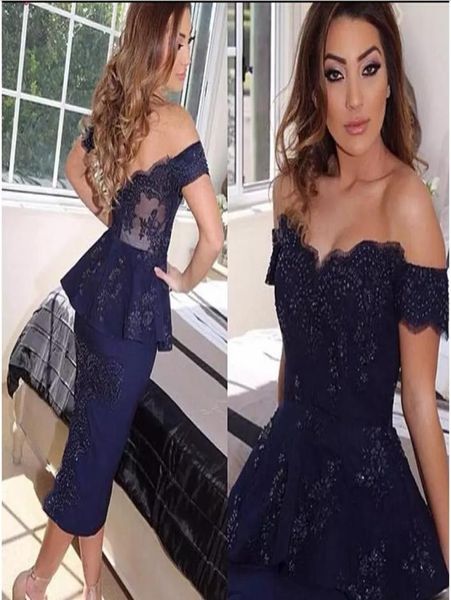 custom made 2019 fashion navy blue cocktail dresses applique lace peplum pencil skirt arabic tea length evening party gowns for wo5953171, Black
custom made 2019 fashion navy blue cocktail dresses applique lace peplum pencil skirt arabic tea length evening party gowns for wo5953171, Black