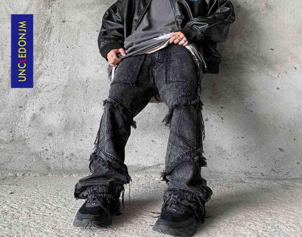 uncledonjm hip hop flare jeans men clothing wide leg streetwear black goth clothes for uz699619863, Blue
uncledonjm hip hop flare jeans men clothing wide leg streetwear black goth clothes for uz699619863, Blue