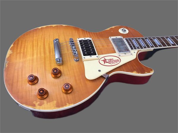 custom heavy heritage standard electric guitar, hand crafted, black choker guitar, flame maple veneer, aged finish456
custom heavy heritage standard electric guitar, hand crafted, black choker guitar, flame maple veneer, aged finish456