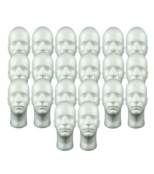 20x male styrofoam mannequin head display model manikin head for wig glasses8193924, White
20x male styrofoam mannequin head display model manikin head for wig glasses8193924, White