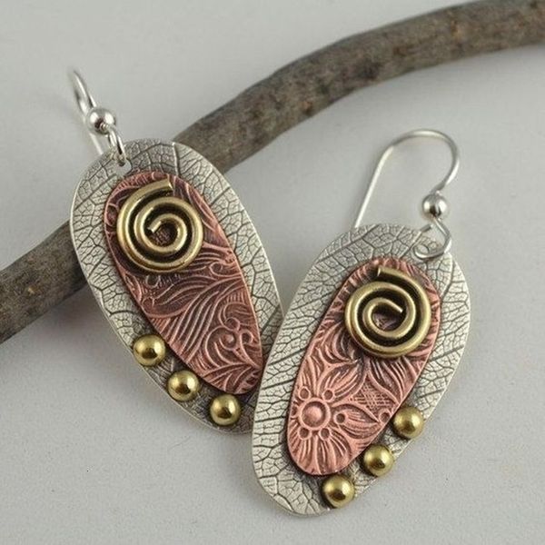 stud bohemian earrings retro women s hanging mixed metal rustic organic textured tribal jewelry 230714, Golden;silver
stud bohemian earrings retro women s hanging mixed metal rustic organic textured tribal jewelry 230714, Golden;silver