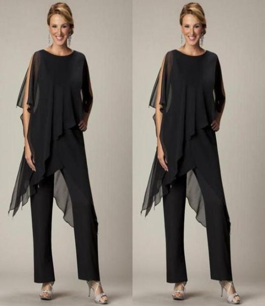 two pieces pants suits for mother of the bride jewel half sleeve plus size black chiffon evening gowns beach wedding party5805372, Black;red
two pieces pants suits for mother of the bride jewel half sleeve plus size black chiffon evening gowns beach wedding party5805372, Black;red