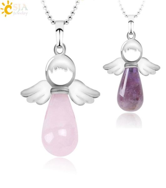 17 colors natural stone pendants crystal amethyst tiger eye rose quartz creative wing of angel pendant with chain7686552, Silver
17 colors natural stone pendants crystal amethyst tiger eye rose quartz creative wing of angel pendant with chain7686552, Silver