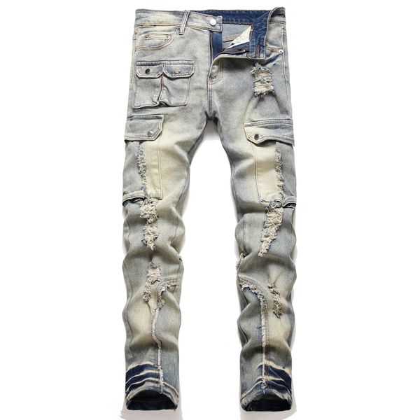 men's pants ripped jeans european jean hip hop vintage men pocket slim fit pant mens printed cargo trousers 3433, Black;brown
men's pants ripped jeans european jean hip hop vintage men pocket slim fit pant mens printed cargo trousers 3433, Black;brown