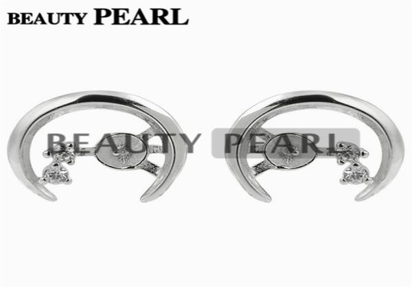 moon stud earring semi mount for pearl settings 925 sterling silver zircon diy jewelry 5 pairs9092341, Slivery;crystal
moon stud earring semi mount for pearl settings 925 sterling silver zircon diy jewelry 5 pairs9092341, Slivery;crystal
