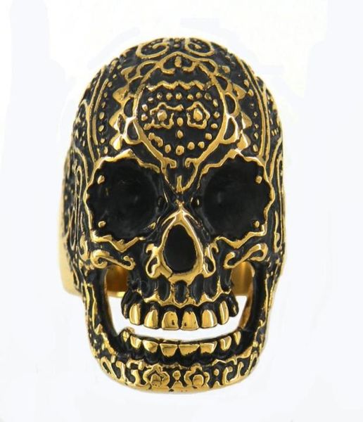 stainless steel punk vintage mens or womens jewelry gold plating tribal flower skull signet ring medallion ring biker ring 11w24846787791, Silver
stainless steel punk vintage mens or womens jewelry gold plating tribal flower skull signet ring medallion ring biker ring 11w24846787791, Silver