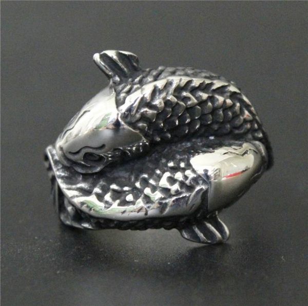 2pcslot silver double fish ring 316l stainless steel biker style men boys fish ring4197809
2pcslot silver double fish ring 316l stainless steel biker style men boys fish ring4197809