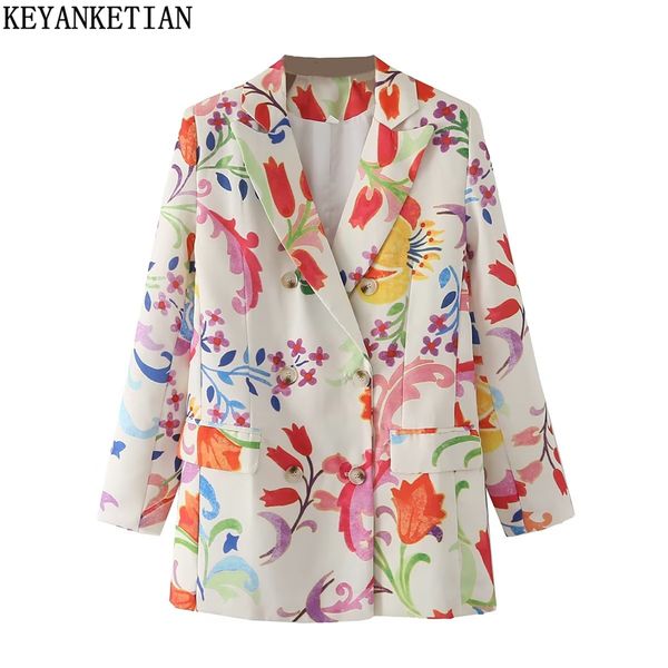 women's suits blazers keyanketian women's spring clothes pastoral style fashion floral print double breasted straight blazer jacke, White;black
women's suits blazers keyanketian women's spring clothes pastoral style fashion floral print double breasted straight blazer jacke, White;black