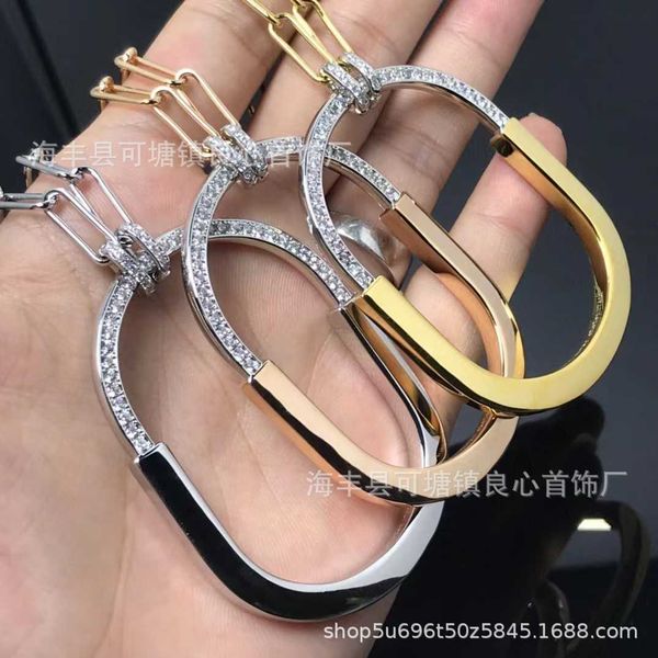 designer new new fashion light luxury style exaggerated personality diamond inlaid lock ring buckle necklace half head advanced sense, Black
designer new new fashion light luxury style exaggerated personality diamond inlaid lock ring buckle necklace half head advanced sense, Black