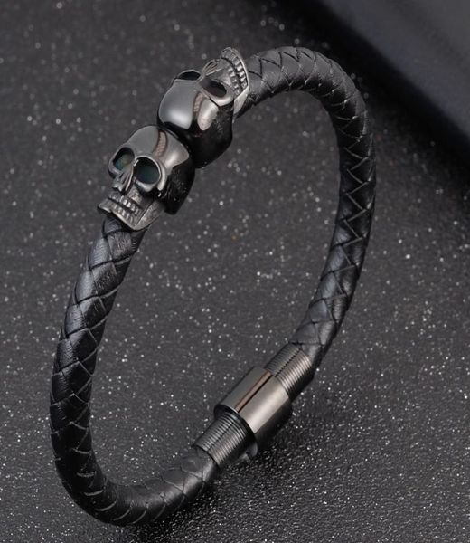 hyperbole men jewelry black braided leather bracelets stainless steel leahter cool skull bracelet4961309, Golden;silver
hyperbole men jewelry black braided leather bracelets stainless steel leahter cool skull bracelet4961309, Golden;silver
