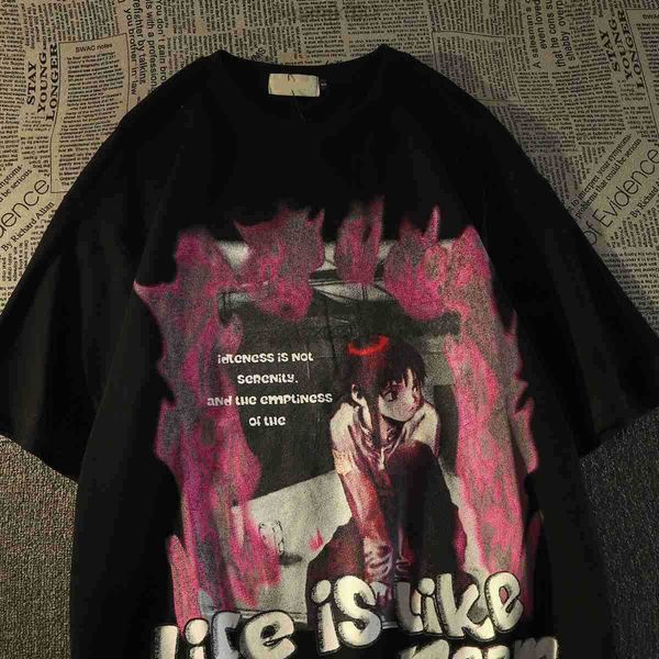 stussys europe and america fashion brand dark anime pure cotton short sleeved t-shirt women and men street style loose ins lovers half sleev, White;black
stussys europe and america fashion brand dark anime pure cotton short sleeved t-shirt women and men street style loose ins lovers half sleev, White;black