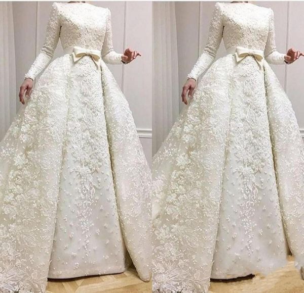 2019 elegant long sleeve lace muslim wedding dresses aline appliques plus size with bow bridal wedding gowns vestido de novia bri1183947, White
2019 elegant long sleeve lace muslim wedding dresses aline appliques plus size with bow bridal wedding gowns vestido de novia bri1183947, White